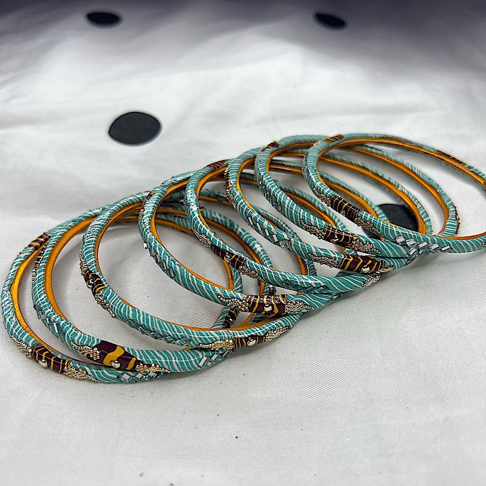 BLUE/GOLDEN Indian Bangles BRAND NEW